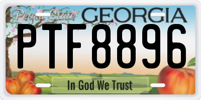 GA license plate PTF8896