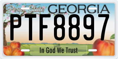 GA license plate PTF8897