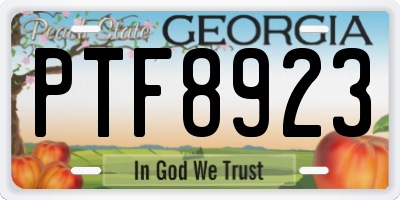 GA license plate PTF8923