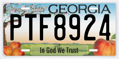 GA license plate PTF8924