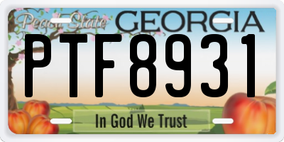 GA license plate PTF8931