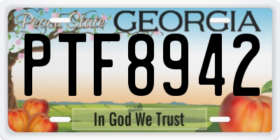 GA license plate PTF8942