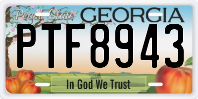 GA license plate PTF8943
