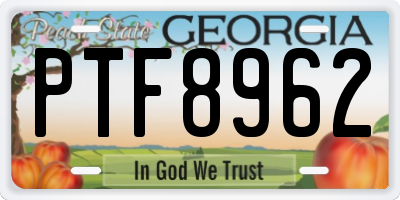 GA license plate PTF8962