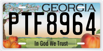 GA license plate PTF8964
