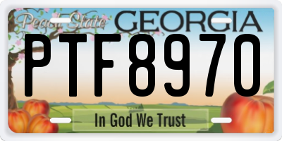 GA license plate PTF8970