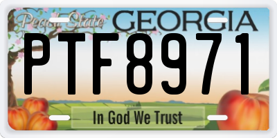 GA license plate PTF8971