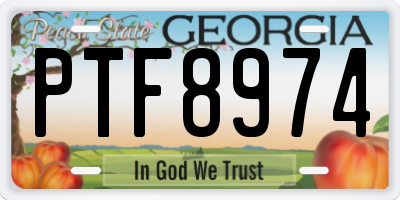 GA license plate PTF8974