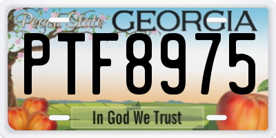 GA license plate PTF8975