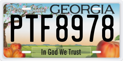 GA license plate PTF8978
