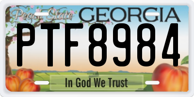 GA license plate PTF8984