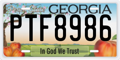 GA license plate PTF8986