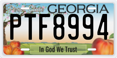 GA license plate PTF8994