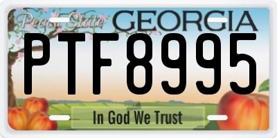 GA license plate PTF8995
