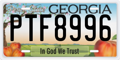GA license plate PTF8996
