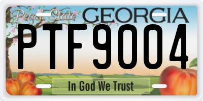 GA license plate PTF9004