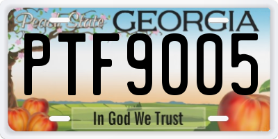 GA license plate PTF9005