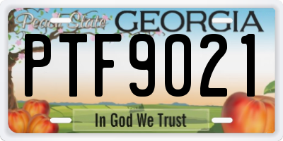 GA license plate PTF9021