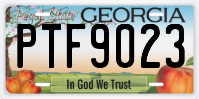 GA license plate PTF9023