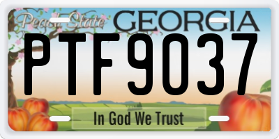 GA license plate PTF9037