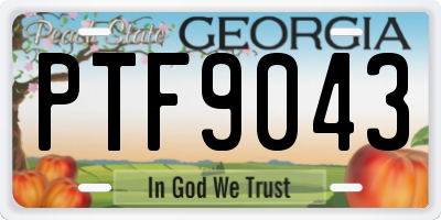 GA license plate PTF9043