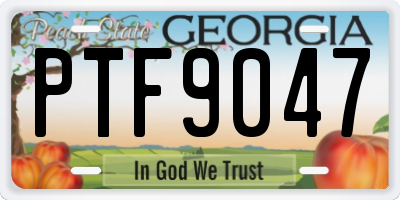 GA license plate PTF9047