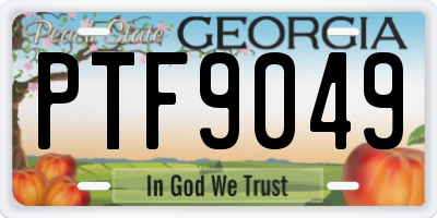 GA license plate PTF9049