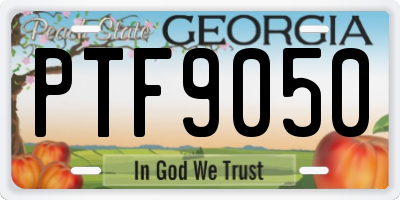GA license plate PTF9050