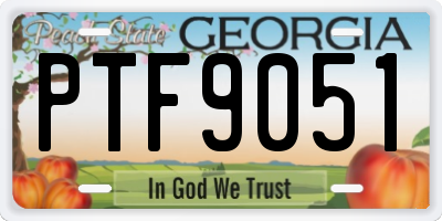 GA license plate PTF9051