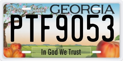 GA license plate PTF9053