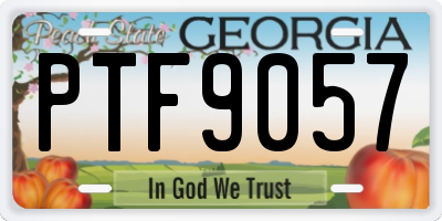 GA license plate PTF9057