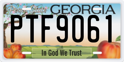 GA license plate PTF9061