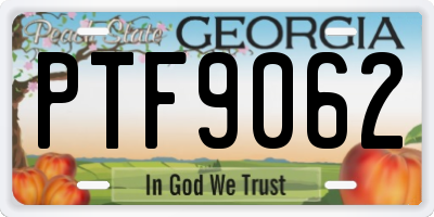 GA license plate PTF9062
