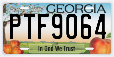 GA license plate PTF9064