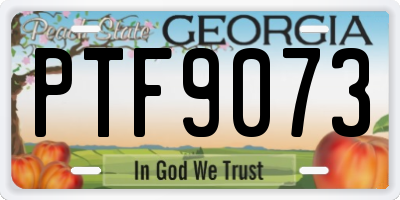 GA license plate PTF9073