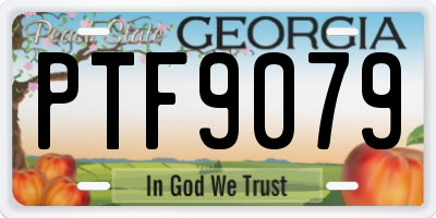 GA license plate PTF9079
