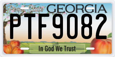 GA license plate PTF9082