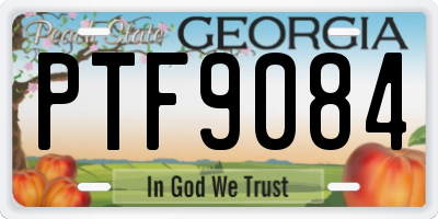 GA license plate PTF9084