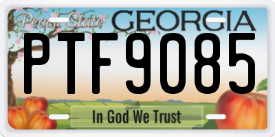 GA license plate PTF9085