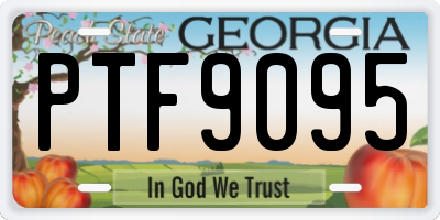 GA license plate PTF9095