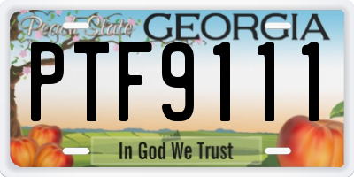 GA license plate PTF9111