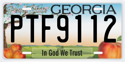 GA license plate PTF9112