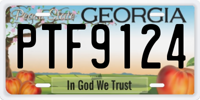 GA license plate PTF9124