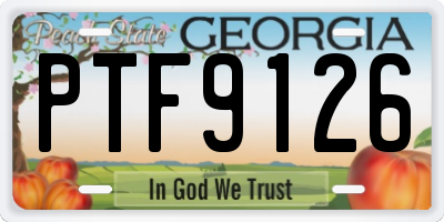 GA license plate PTF9126