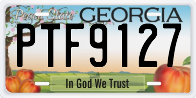 GA license plate PTF9127