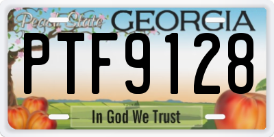GA license plate PTF9128