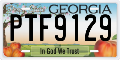 GA license plate PTF9129
