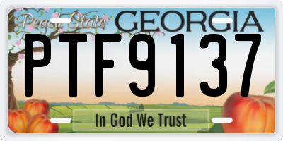GA license plate PTF9137