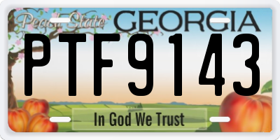 GA license plate PTF9143