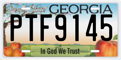GA license plate PTF9145